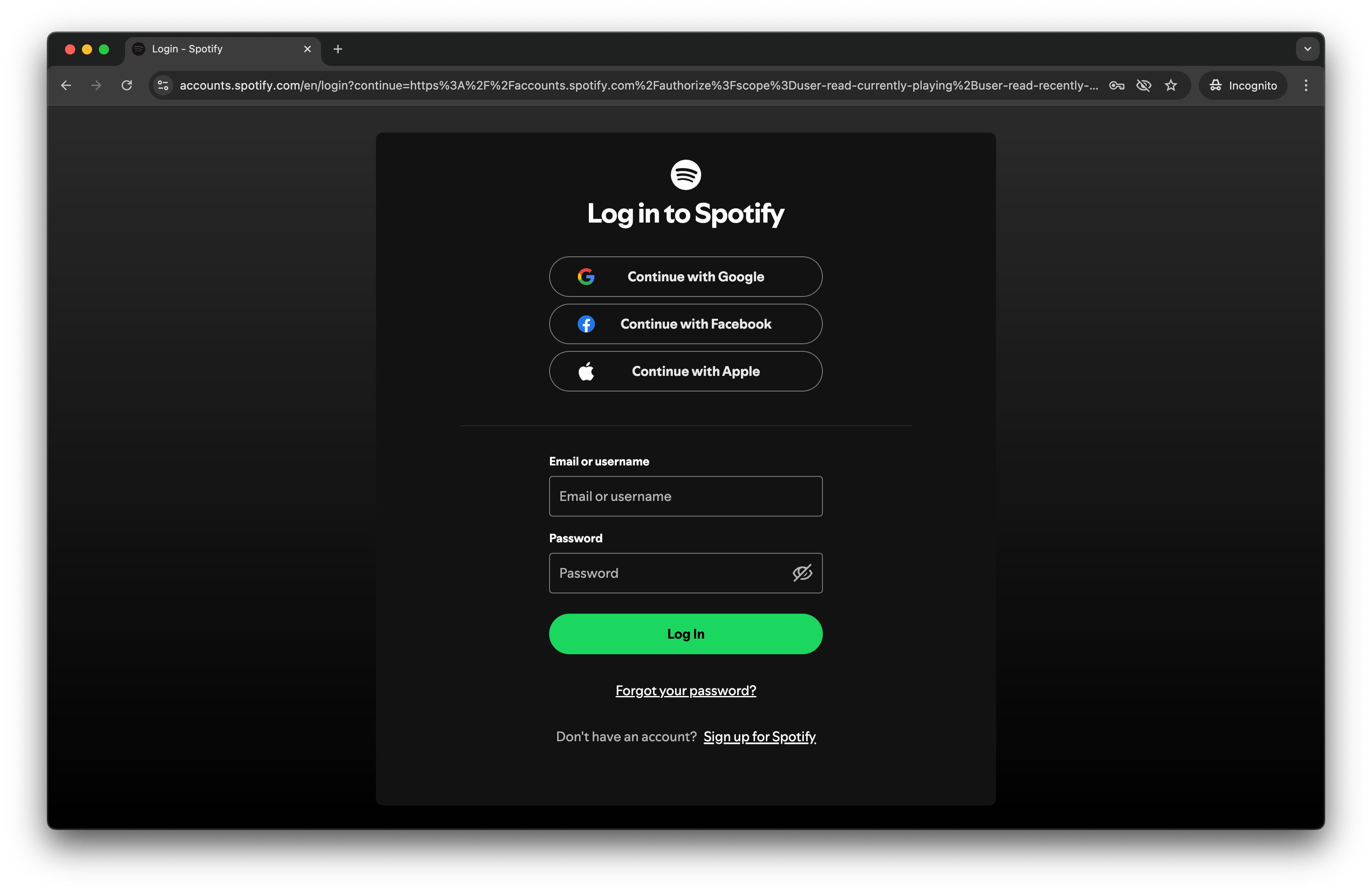 spotify login flow